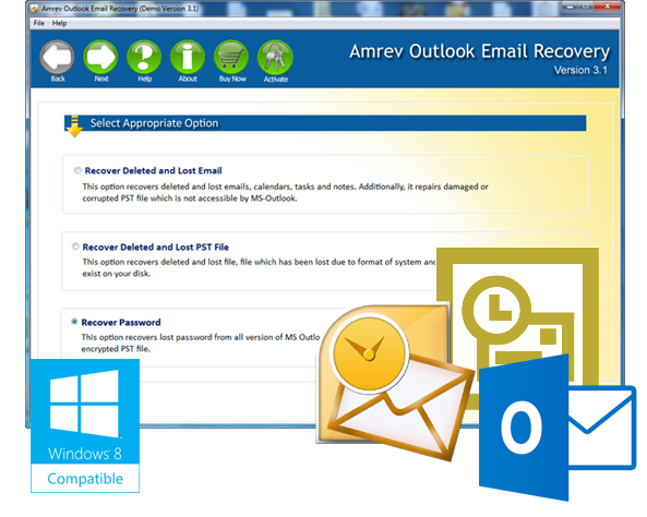 Click to view Amrev Outlook Mail Recovery 3.1 screenshot