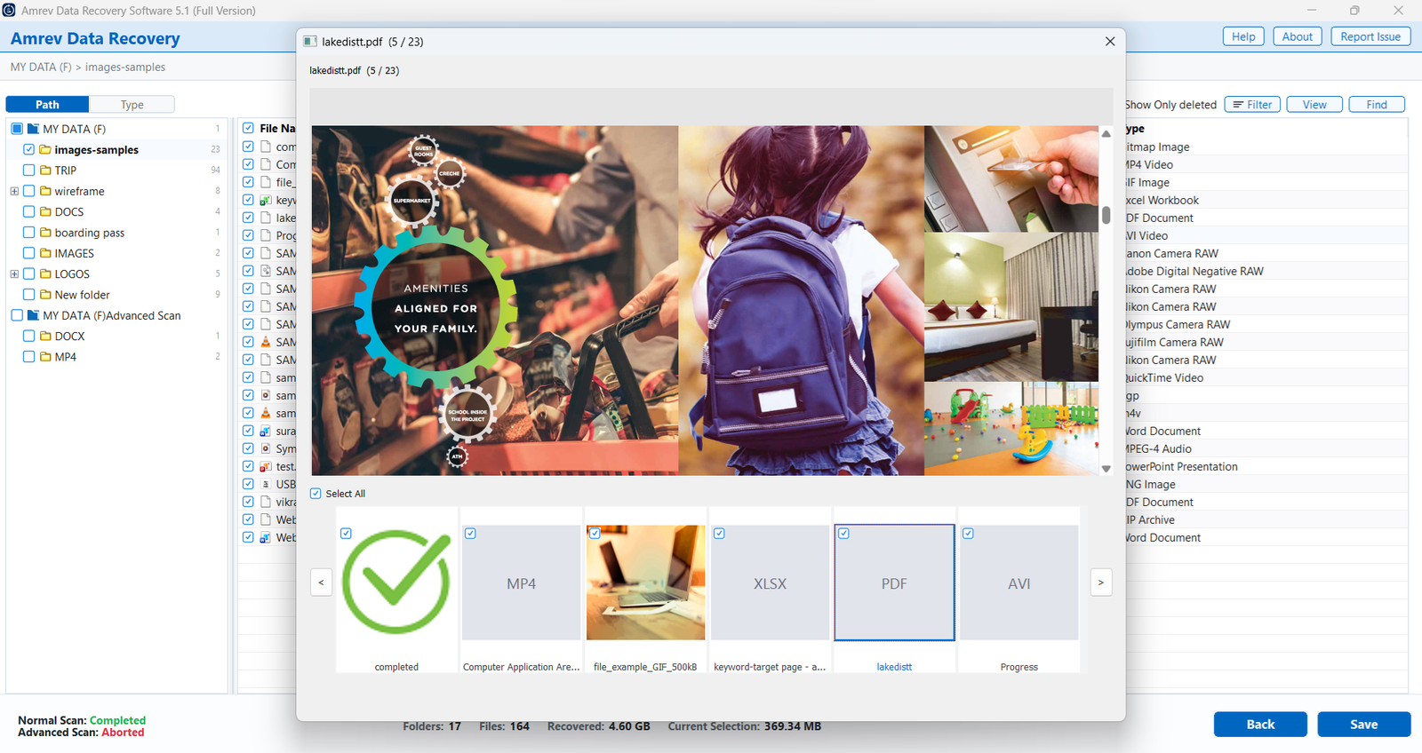 Preview a recoverable file before saving it with Amrev Data Recovery