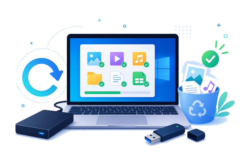 Data recovery illustration for Windows software