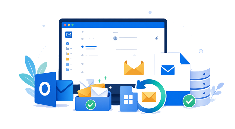 Outlook email recovery illustration