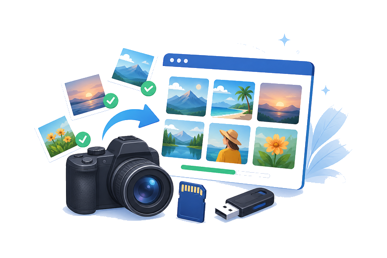 Photo recovery illustration for Windows software